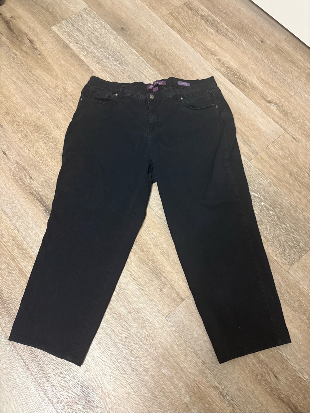 Gloria Vanderbilt Amanda Black Straight Leg Stretch Jeans Women 18W Short